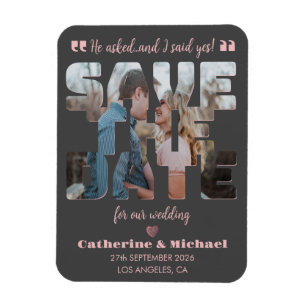 Modern Minimalist Stylish Typography Photo Magnet