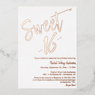 Modern Minimalist Sweet 16th Birthday Rose Gold