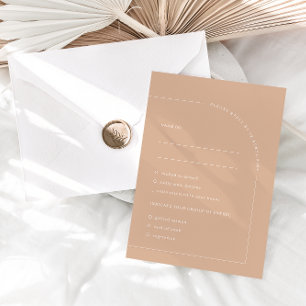 Modern Minimalist Tan Boho Arch Meal Choices RSVP Card