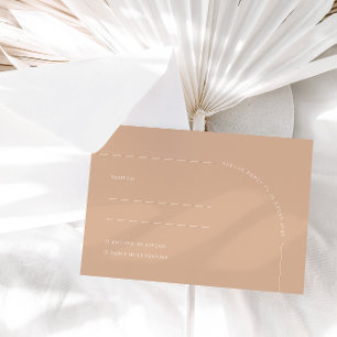 Modern Minimalist Tan Boho Arch RSVP Card