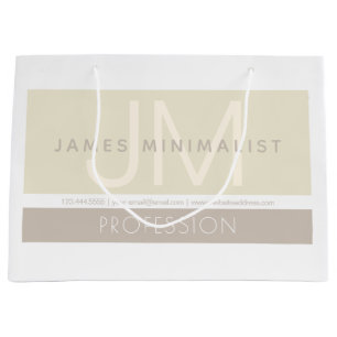 Modern Minimalist   Taupe Earth-tones Large Gift Bag