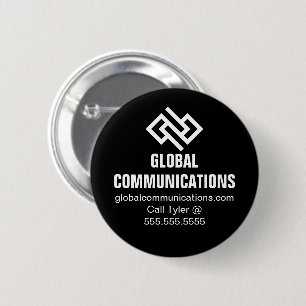 Modern Minimalist Tech Company Black White 6 Cm Round Badge