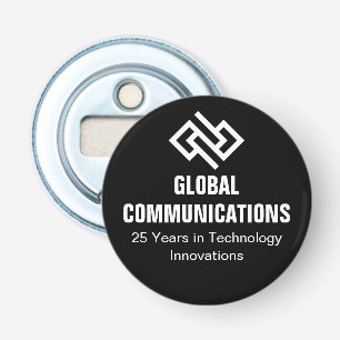 Modern Minimalist Tech Company Black White Bottle Opener