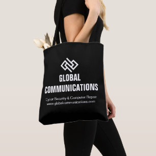 Modern Minimalist Tech Company Black White Tote Bag