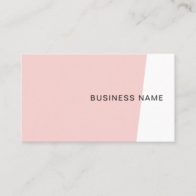 Modern Minimalist Template Blush Pink Elegant Business Card (Front)