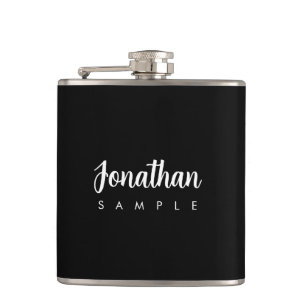 Modern Minimalist Template Calligraphy Name Best Hip Flask
