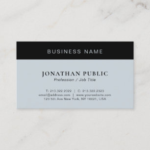 Modern Minimalist Template Elegant Black & Silver Business Card
