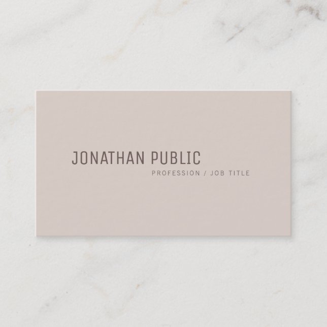 Modern Minimalist Template Elegant Colours Creativ Business Card (Front)