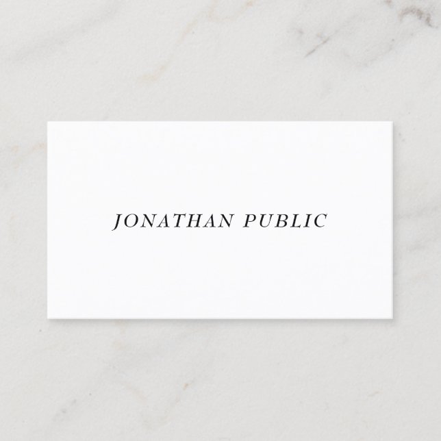 Modern Minimalist Template Elegant Professional Business Card (Front)