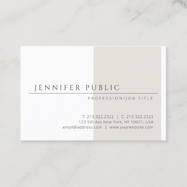 Modern Minimalist Template Elegant Simple Design Business Card (Front)