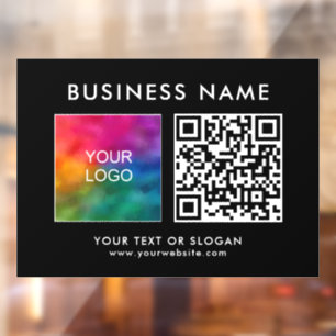 Modern Minimalist Template Logo QR Code Large Window Cling