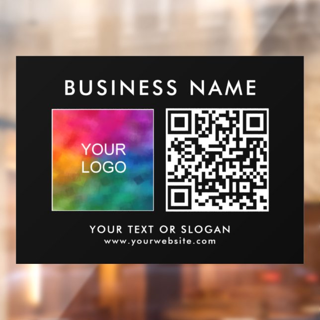 Modern Minimalist Template Logo QR Code Large Window Cling (Sheet 2)