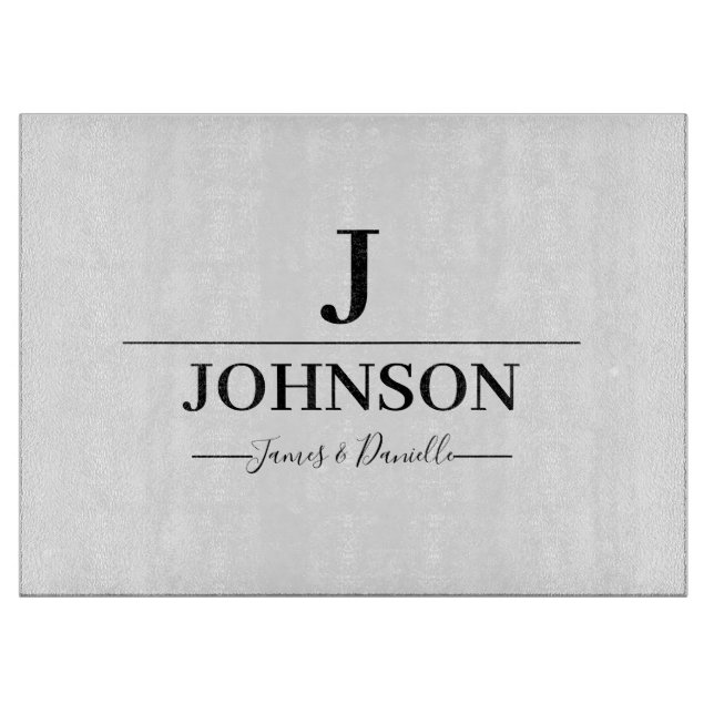 Modern minimalist template Monogram Initial Names  Cutting Board (Front)