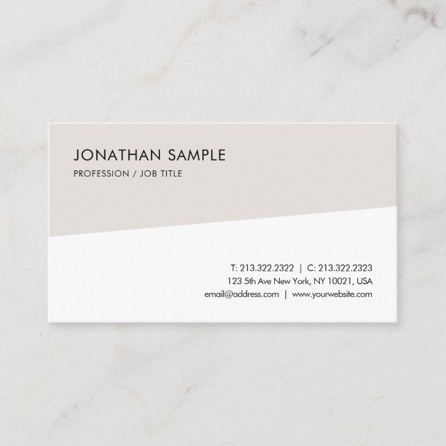 Modern Minimalist Template Professional Elegant Business Card (Front)