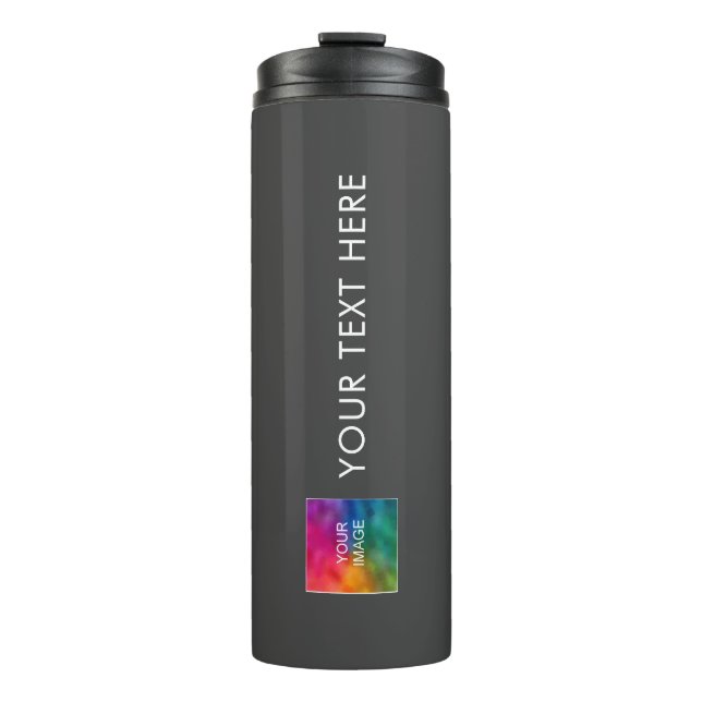 Modern Minimalist Template Upload Photo Or Logo Thermal Tumbler (Front)
