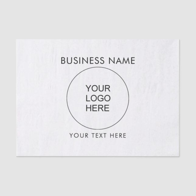 Modern Minimalist Template Upload Your Logo Here Tissue Paper (Front)