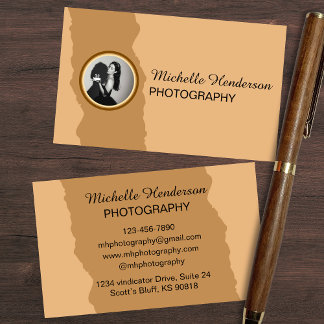 Modern Minimalist Terracotta 1 Photo Business Card