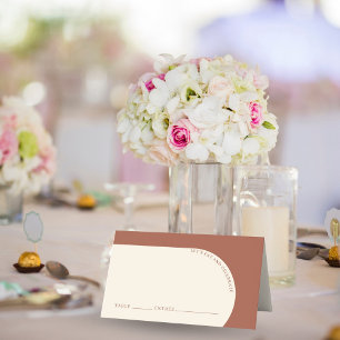 Modern Minimalist Terracotta Arch Wedding Guest Place Card
