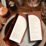 Modern Minimalist Terracotta Arch Wedding Program<br><div class="desc">Guide your guests through your wedding ceremony with this elegant and modern program card! Featuring a clean, minimalist design with a touch of warmth, this program boasts a beautiful terracotta colour palette and a delicate arched frame. Here's what makes it special: Modern Minimalist Design: Effortlessly chic and stylish, this program...</div>