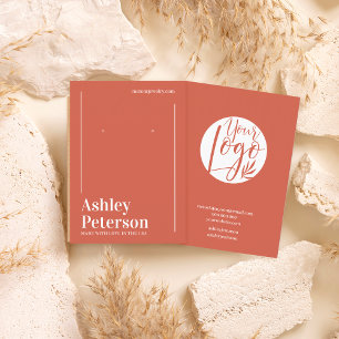 Modern minimalist terracotta font earring business card