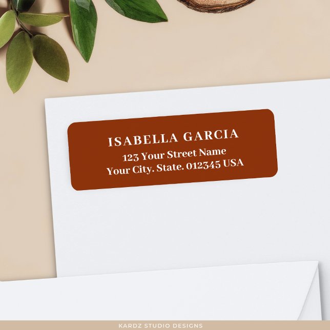 Modern Minimalist Terracotta Return Address (Creator Uploaded)