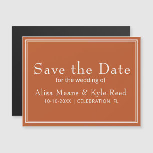 Modern Minimalist Terracotta Save the Date Magnet