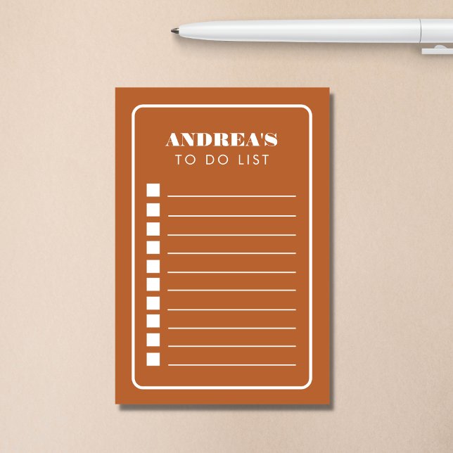 Modern Minimalist Terracotta To Do List Checklist Post-it Notes (Creator Uploaded)