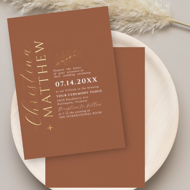 Modern Minimalist Terracotta Wedding Gold (Creator Uploaded)