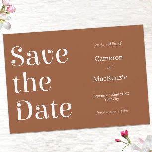 Modern Minimalist Terracotta Wedding Save the Date