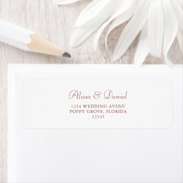 Modern Minimalist Terracotta White Address Label (Insitu)