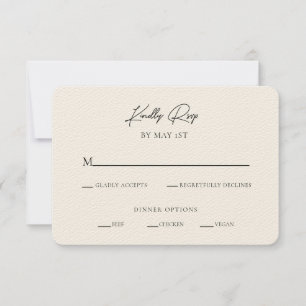Modern Minimalist Textured RSVP Enclosure Card