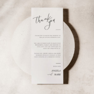 Modern Minimalist Thank You Calligraphy Place Card