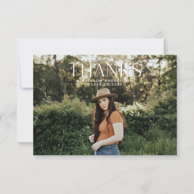 Modern Minimalist  Thank You Card (Front)