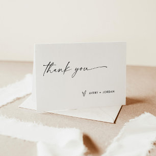 Modern Minimalist Thank You Card Boho Wedding