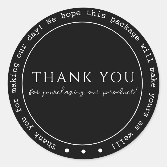 Modern, Minimalist, Thank You Classic Round Sticke Sticker (Front)