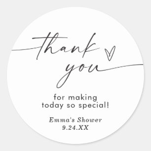 Modern Minimalist Thank You Favour Sticker