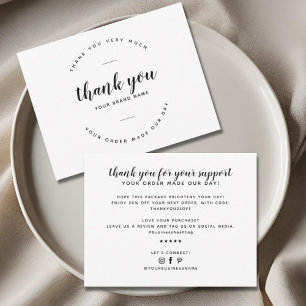 Modern minimalist thank you for your order card