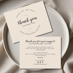 Modern minimalist thank you for your order card