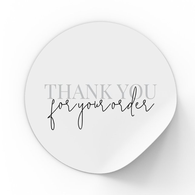 Modern Minimalist Thank You For Your Order Classic Round Sticker (Creator Uploaded)