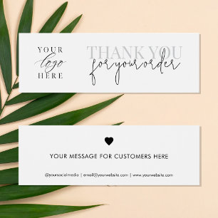 Modern Minimalist Thank You For Your Order Insert