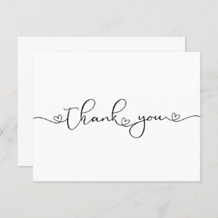 Modern Minimalist Thank You Heart Custom Card