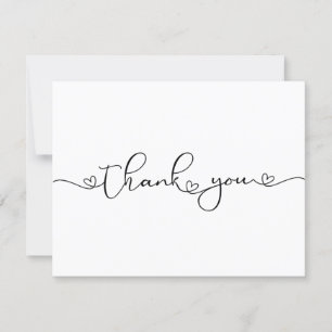 Modern Minimalist Thank You Heart Custom Card