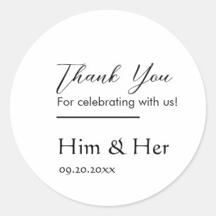 Modern Minimalist Thank You Sticker