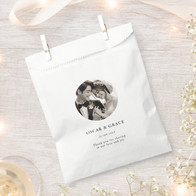 Modern Minimalist Thank You Wedding Photo Favour Bags (Clipped)