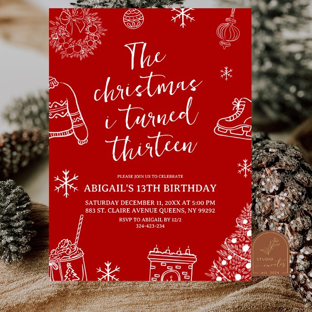 Modern Minimalist The Christmas I turn birthday Invitation (Creator Uploaded)