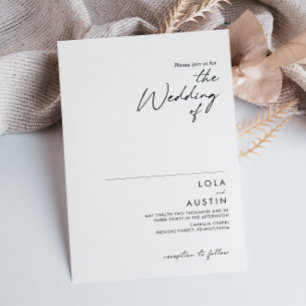 Modern Minimalist The Wedding Of Invitation