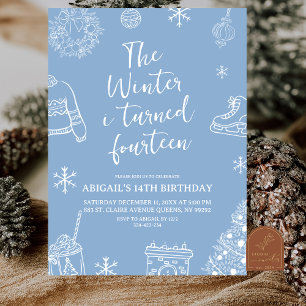 Modern Minimalist The Winter I Turn Birthday Party Invitation