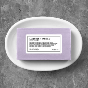 Modern Minimalist Thin Black Border Ingredients Label
