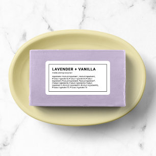 Modern Minimalist Thin Black Border Ingredients Label