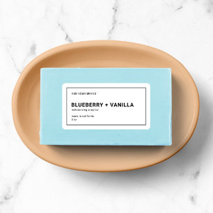 Modern Minimalist Thin Black Border Product Label